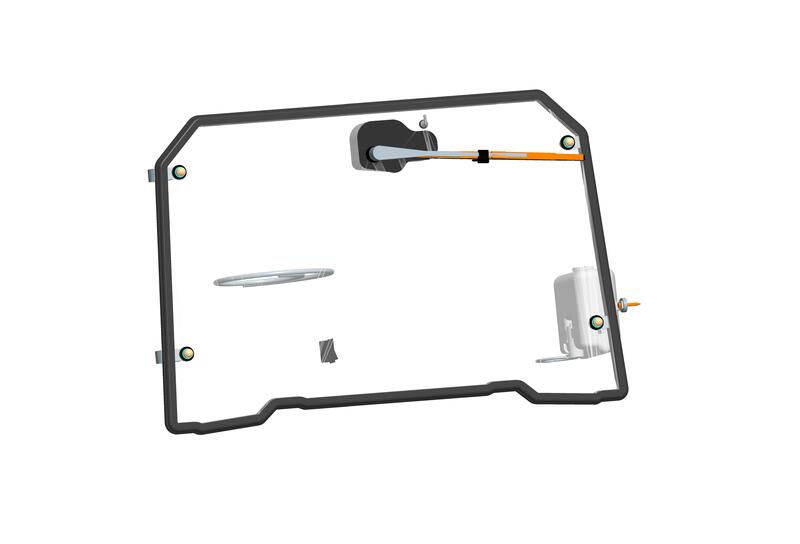 SARRAZIN Frontscheibe Polycarbonat mit Scheibenwischer Polaris Ranger