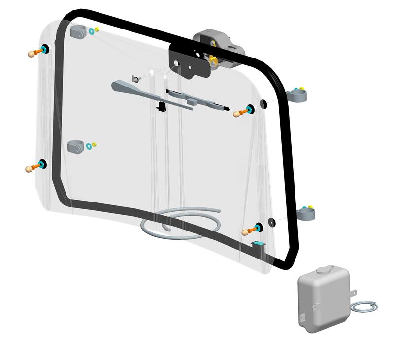 SARRAZIN Frontscheibe Polycarbonat mit Wischer CF Moto Zforce