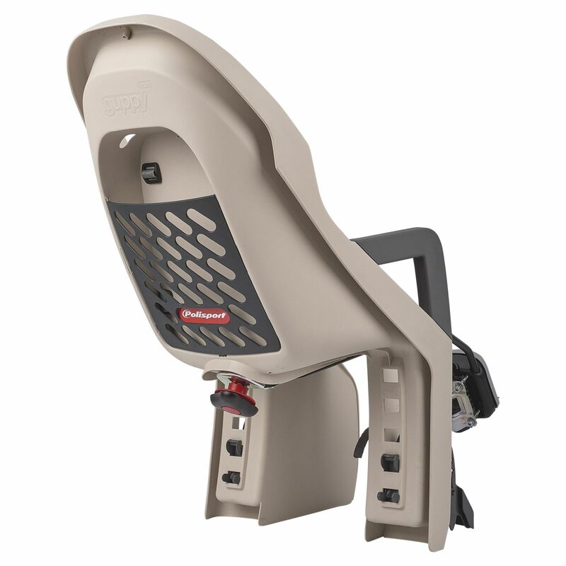POLISPORT Guppy Maxi+ FF Rear Child Bike Seat Carrier Mounting - Cream/Gray