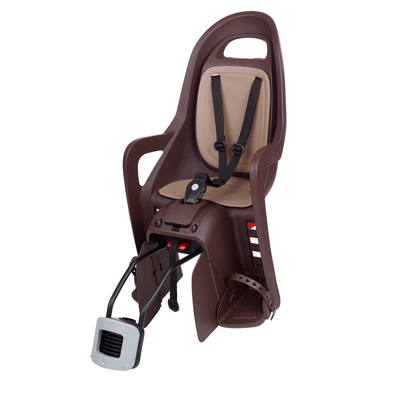 POLISPORT Groovy RS+ Rear Child Bike Seat Frame Mounting - Dark Brown/Brown