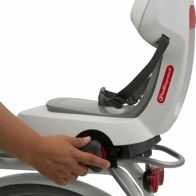 POLISPORT Guppy Junior Rear Child Bike Seat Carrier Mounting - Light Gray/Dark Gray