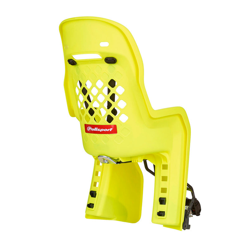 POLISPORT Joy FF 29" Rear Child Bike Seat Frame Mounting - Neon Yellow/Dark Gray