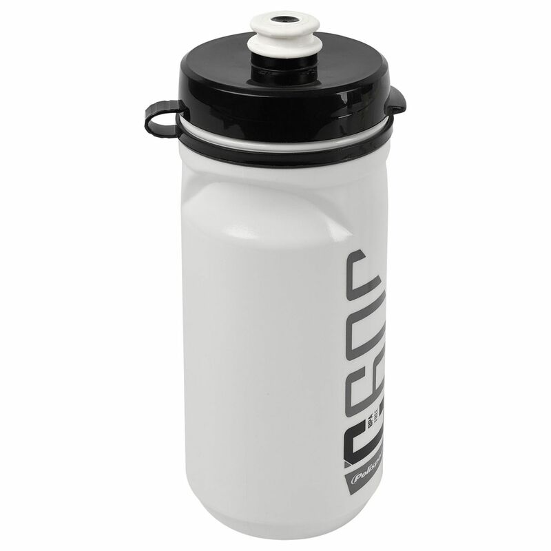 POLISPORT Water Bottle C600 White/Black Clip On Cap 600ml