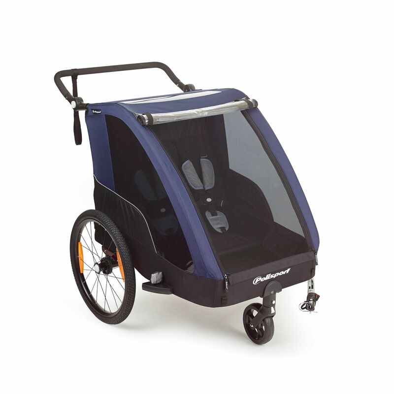POLISPORT Child Trailer & Stroller Complete Grey/Blue