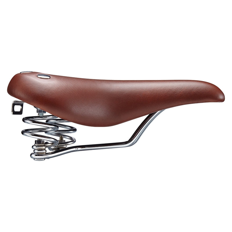 VELO Bicycle Saddle Cruiser w/spring brown leather+rivet