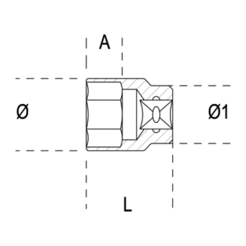 BETA Sechskant 1/4" Steckschlüssel - 12mm