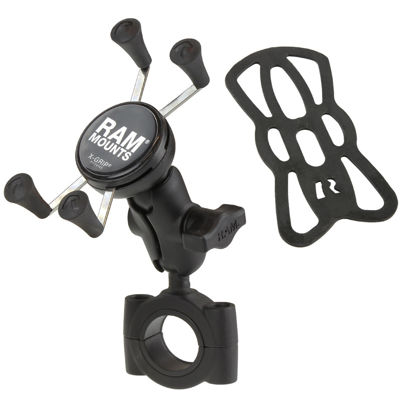 RAM MOUNTS X-Grip® Short Arm Phone Holder with Large Handlebar Base