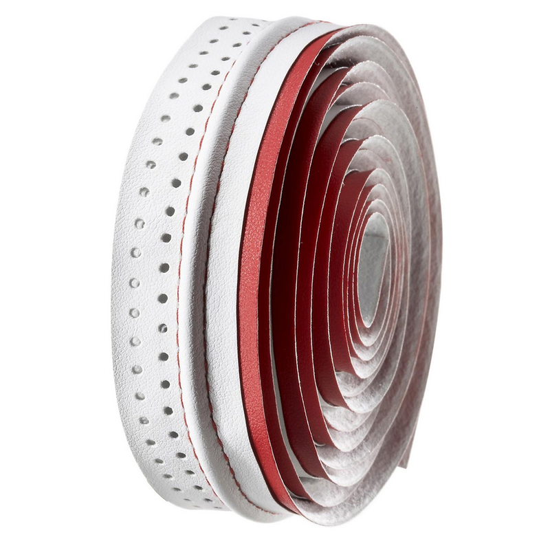 Velo Bicycle Handlebar Tape Road Microfiber Drilled 2-Tone Red/White