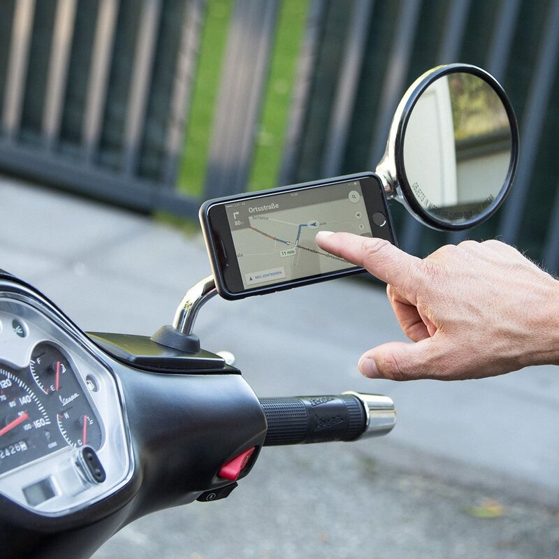 SP CONNECT Moto Bundle fixed on Mirror - iPhone 11 Pro Max