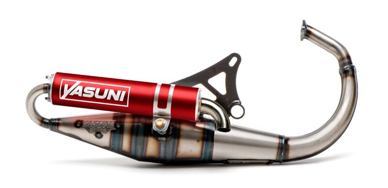YASUNI Scooter Z Komplett Auspuff - Stahl/Aluminium Rot