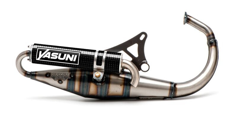 YASUNI Scooter Z Komplett Auspuff - Stahl/Carbon Look