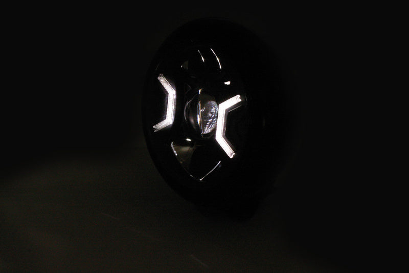 HIGHSIDER pro 7 Zoll Scheinwerfer HD-Style Typ 2 LED Schwarz E-Geprüft (1Stck)