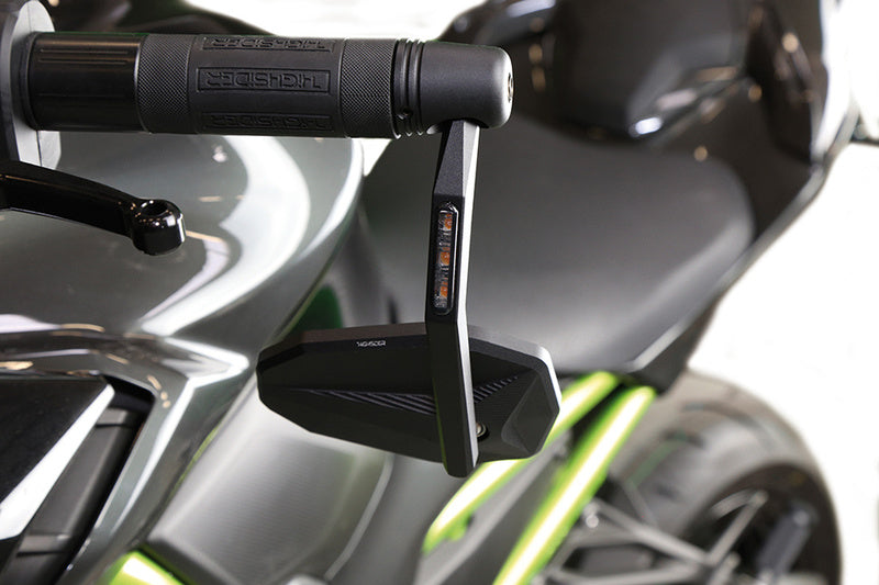 HIGHSIDER pro Lenkerendenspiegel Victory-X Schwarz Mit LED Blinker (1Stck.)