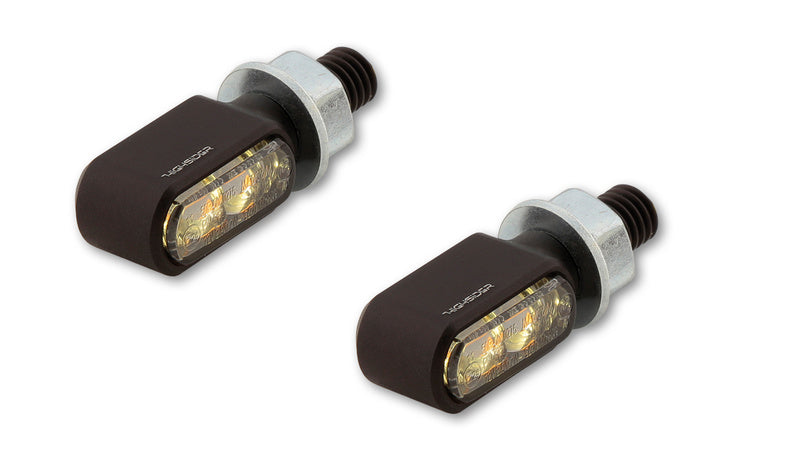 HIGHSIDER CNC 2in1 LED Blinker/Positionslicht Little Bronx, Schwarz, getönt, E-geprüft, Paar