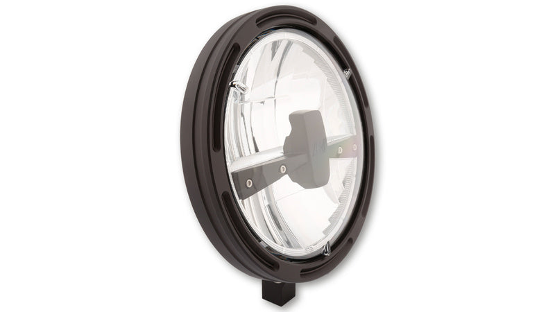HIGHSIDER pro 7 Zoll Hauptscheinwerfer Frame-R1 Typ 3 LED Schwarz Untere Befestigung, E-Geprüft (1Stck)