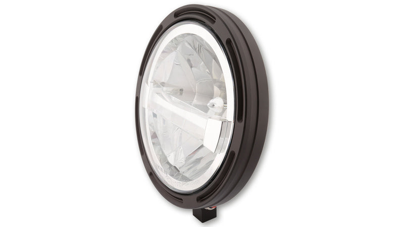 HIGHSIDER 7 Zoll LED-Hauptscheinwerfer Frame-R1 Typ 4, Schwarz, untere Befestigung