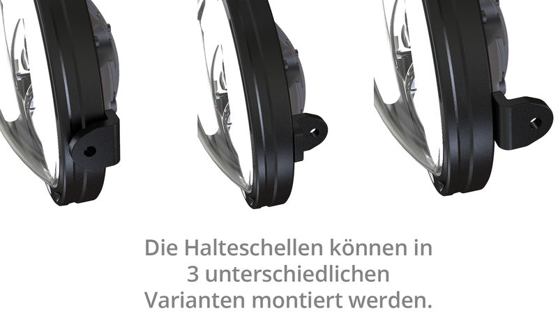 HIGHSIDER 7 Zoll LED-Hauptscheinwerfer Frame-R1 Typ 8, Schwarz, seitliche Befestigung