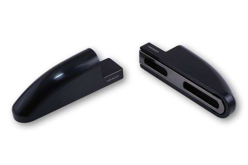 HIGHSIDER CNC Verkleidungsspiegel Adapter FB-1 lang, Schwarz, Set