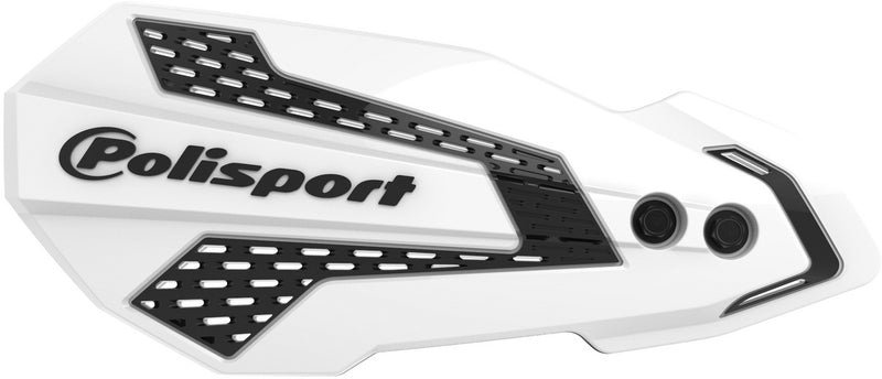 POLISPORT MX Flow Handschützer Weiß / Schwarz - Kawasaki KX250F / 450F