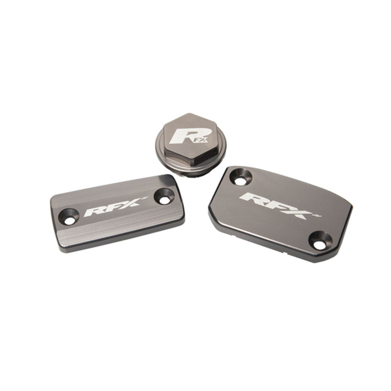 RFX Pro Satz Behälterabdeckung (Mineralgrau) - KTM SX/SXF (Brembo-Bremsen und Magura-Kupplung)