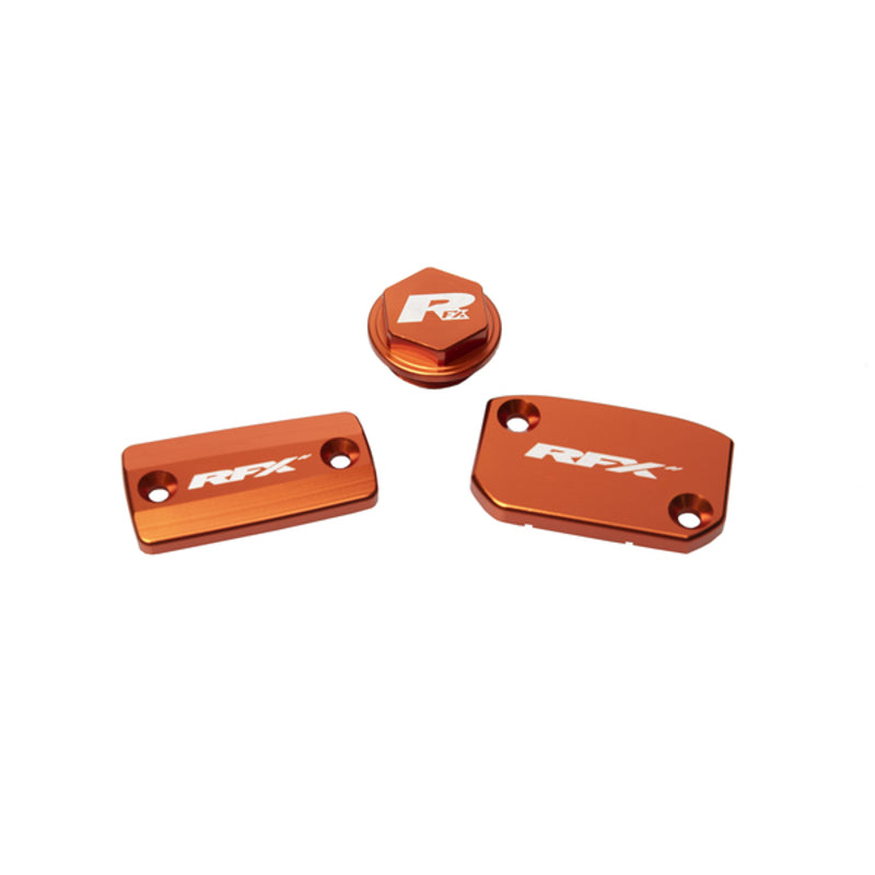 RFX Pro Satz Behälterabdeckung (Orange) - KTM SX/SXF (Brembo-Bremse und Magura-Kupplung)