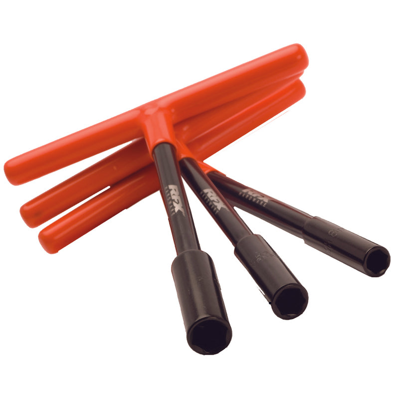 RFX Pro Satz T-Innensechskant (Schwarz/Orange) Standardlänge mit Gummigriff 8mm/10mm/12mm
