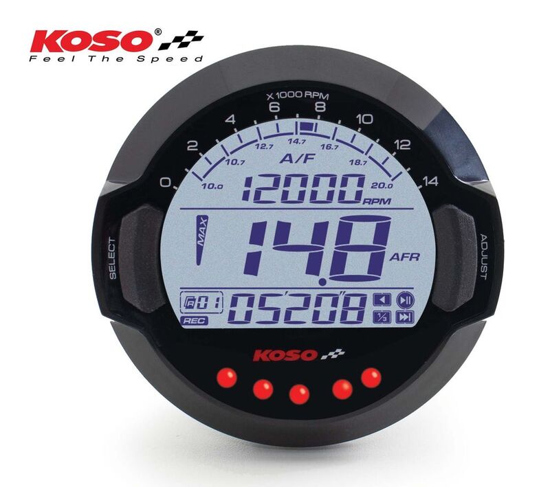 KOSO Luft/Kraftstoff-Verhältnismesser & Drehzahldatenlogger mit BOSCH® LSU 4.9 Sensor