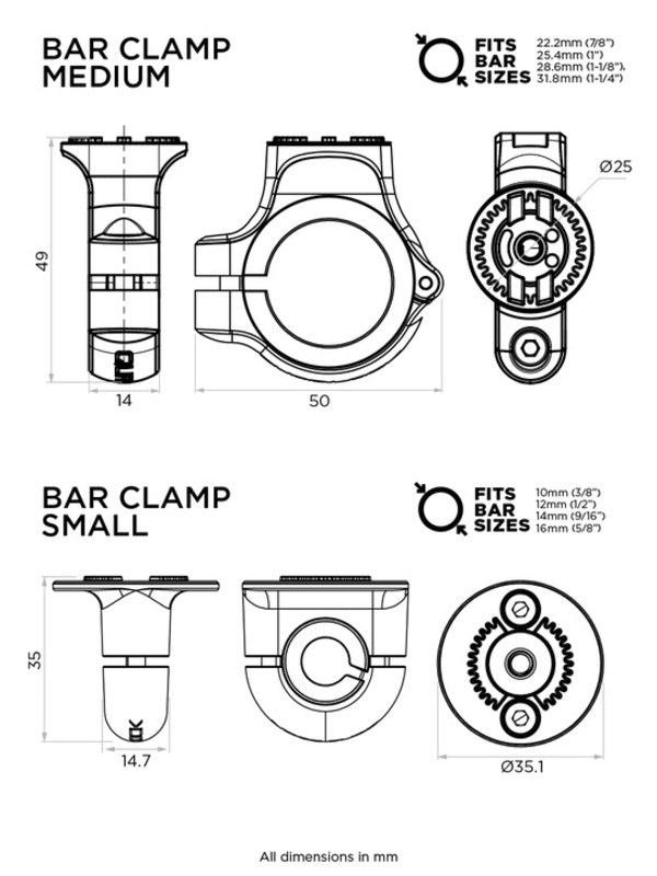 QUAD LOCK 360 Lenkerklemmfuß - Medium