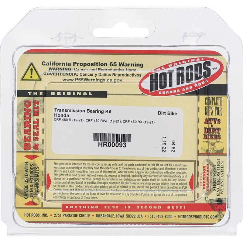HOT RODS Getriebelager-Kit - Honda CRF 450 R / RWE / RX