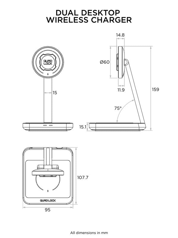 QUAD LOCK MAG Duales kabelloses Ladegerät