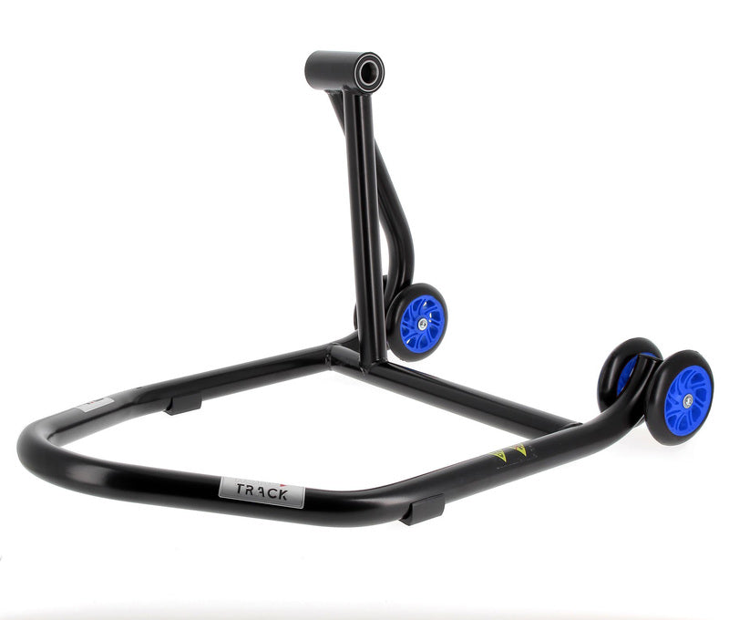 BIHR Home Track Montageständer Einarmschwinge links mattschwarz Räder blau