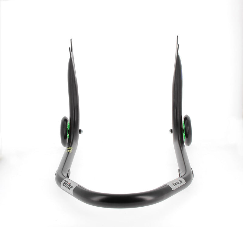 BIHR Home Track Montageständer hinten Aufnahmen in V-Form mattschwarz Räder grün