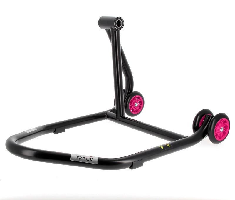 BIHR Home Track Montageständer Einarmschwinge links mattschwarz Räder rosa