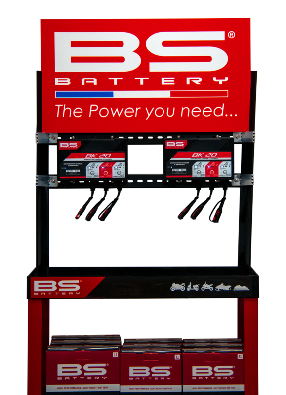 BS BATTERY Display Kit mit einem BK20 Ladegerät