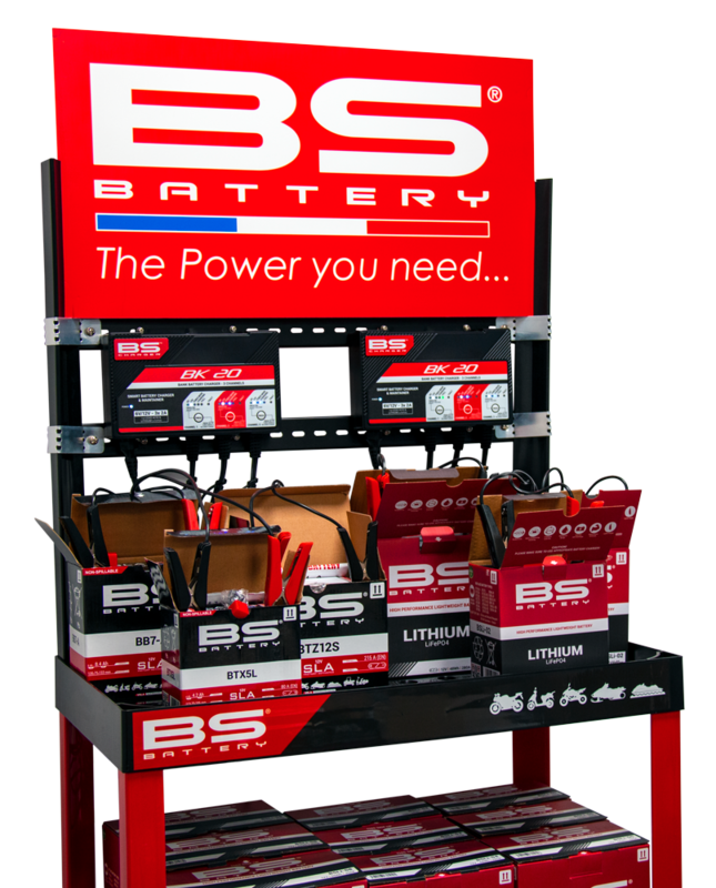 BS BATTERY Display Kit mit einem BK20 Ladegerät