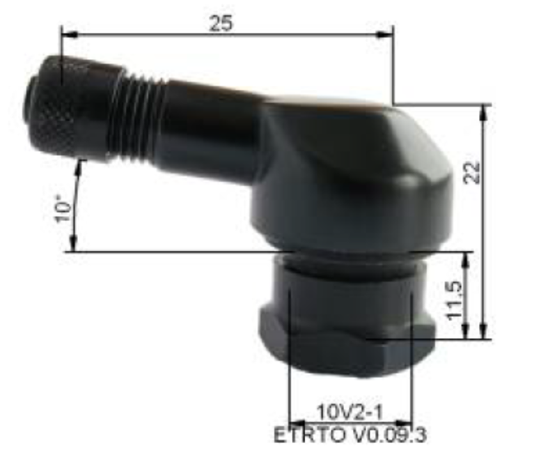 PROVAC Reifenventil Alu Ø 11,5 mm - 10 Stck.
