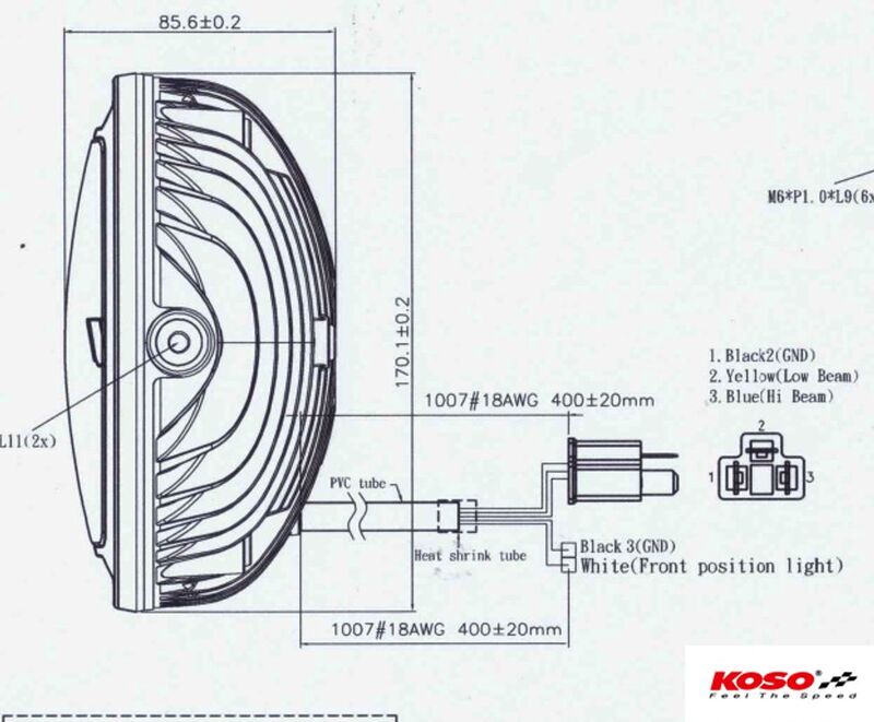 KOSO Thunderbolt LED Scheinwerfer 170 mm