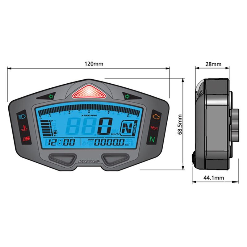 KOSO Digitaler Multifunktions-TachoDB03R Racing universal