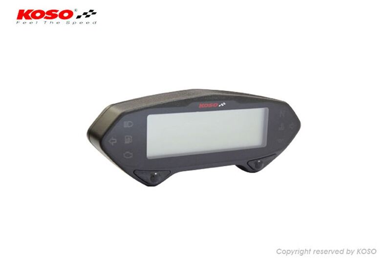 KOSO DB-01RN LCD Multifunktions-Drehzahlmesser schwarz