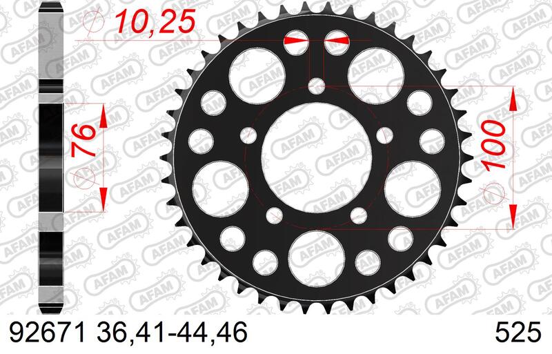 AFAM Standard Kettenrad Stahl hinten 92671 - 525