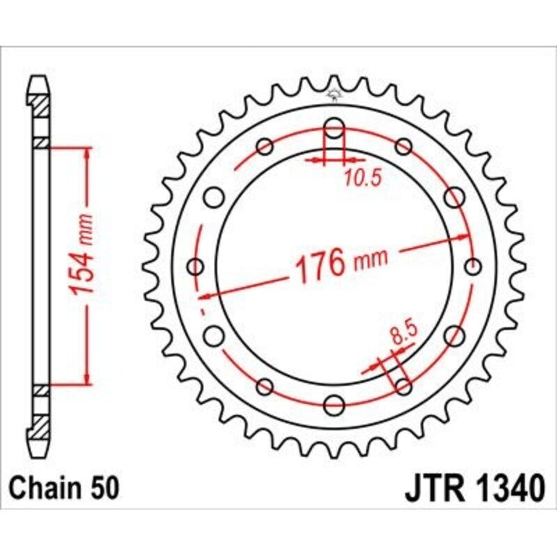 JT SPROCKETS Zink-Standard-Kettenrad 1340 - 530