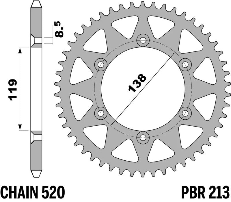 PBR Kettenrad Stahl Standard - 520