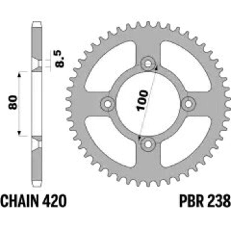 PBR Kettenrad Stahl Standard - 420