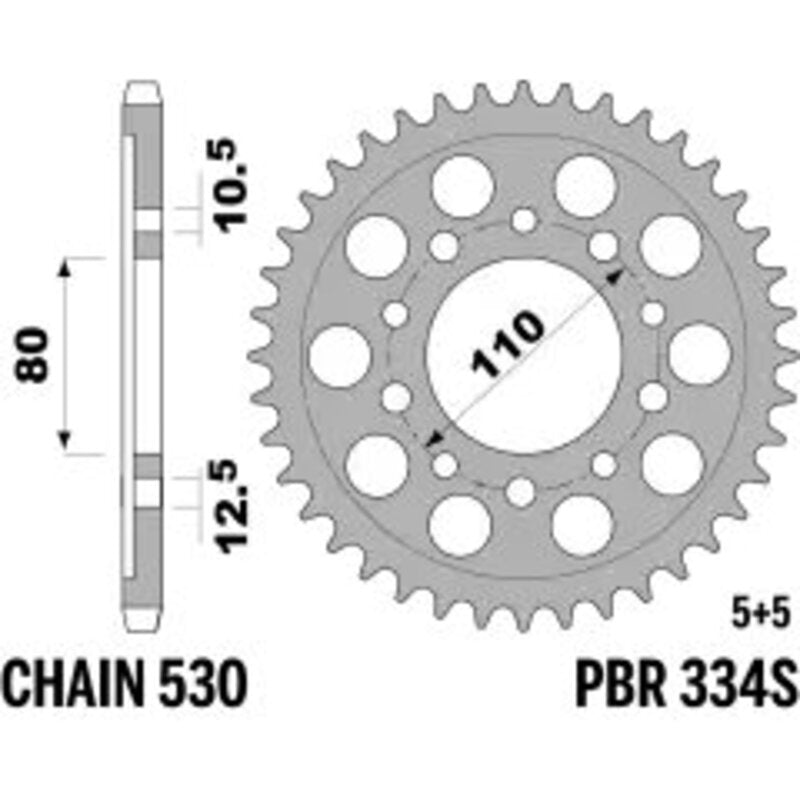 PBR Kettenrad Stahl Standard - 530