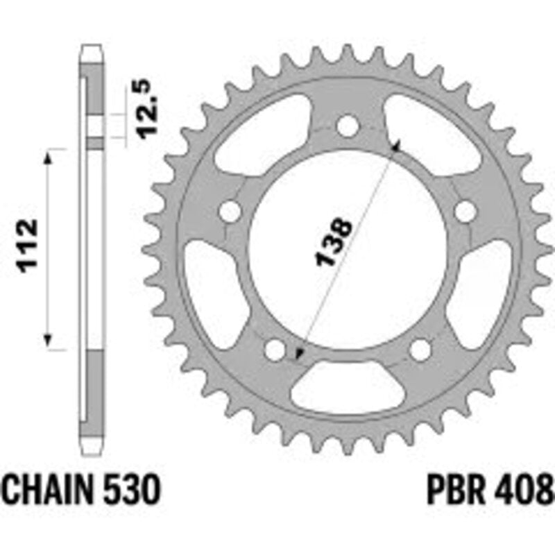 PBR Kettenrad Stahl Standard - 530