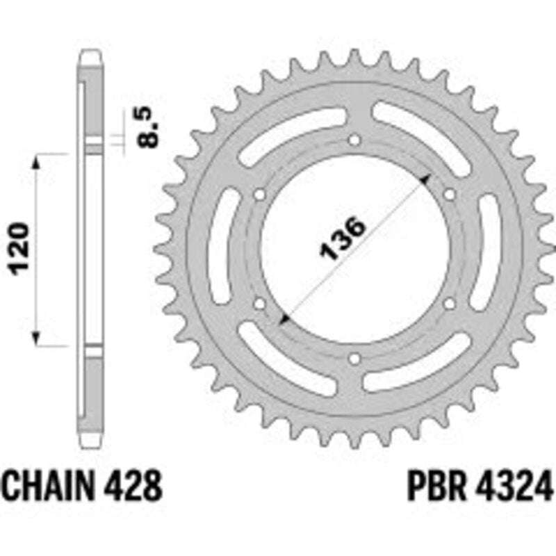 PBR Kettenrad Stahl Standard - 428