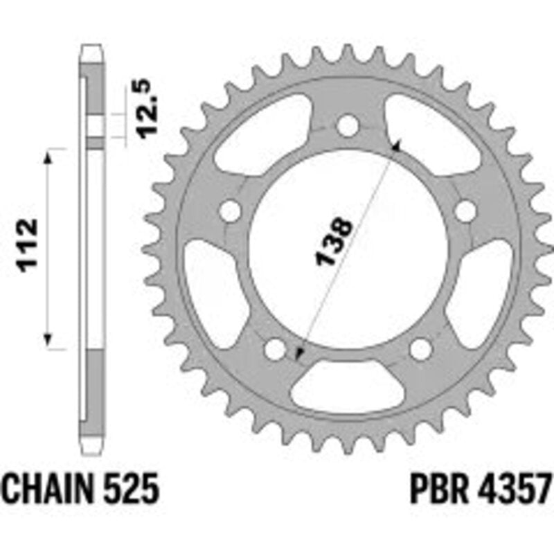 PBR Kettenrad Stahl Standard - 525