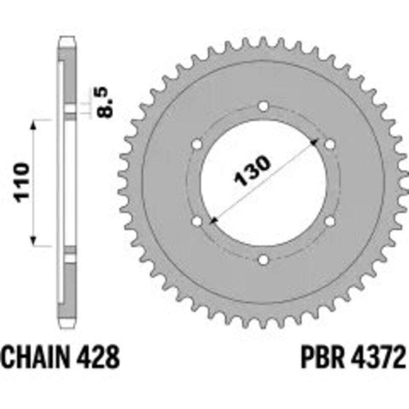 PBR Kettenrad Stahl Standard - 428