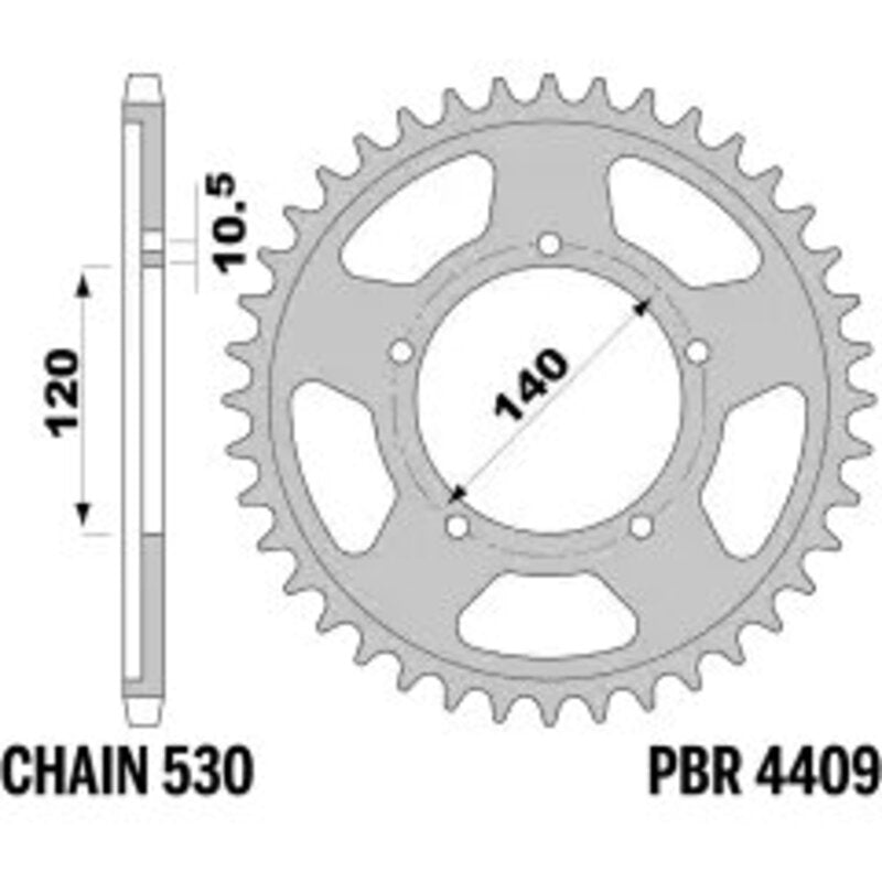 PBR Kettenrad Stahl Standard - 530