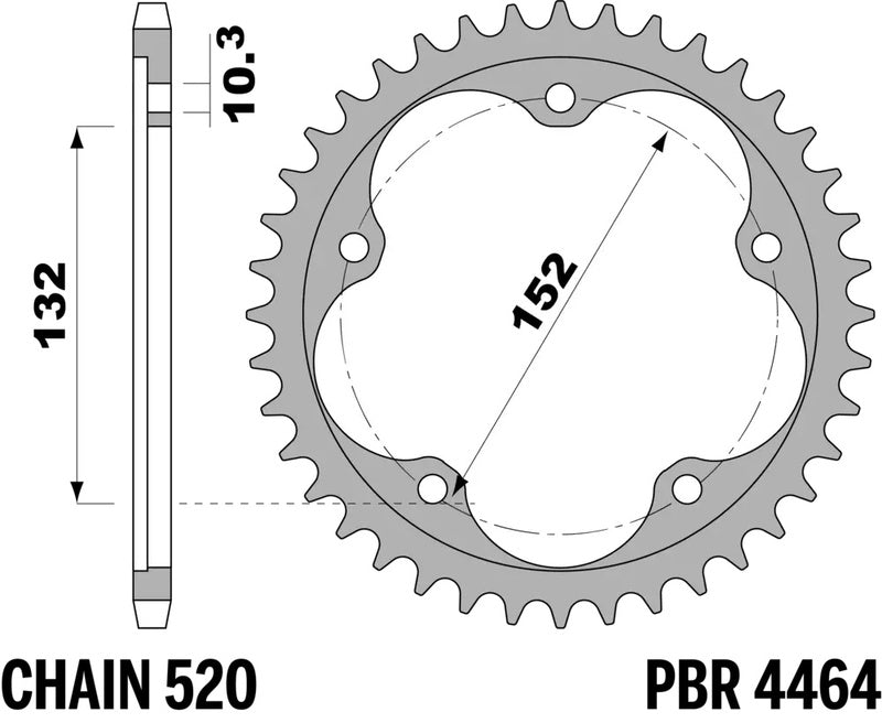 PBR Kettenrad Alu gehärtet - 520